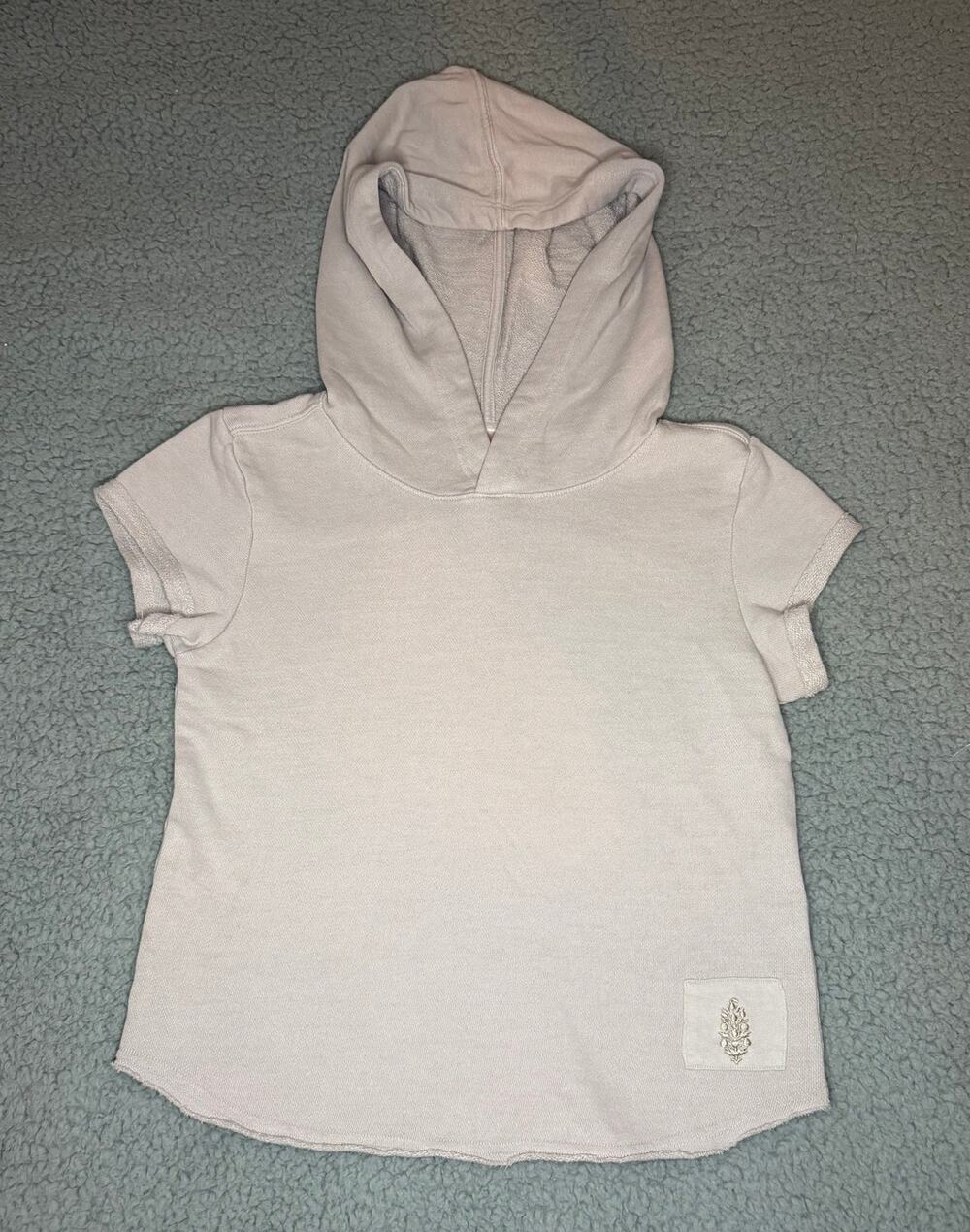 Free People Short sleeve Cropped Hoodie XS (B20421)